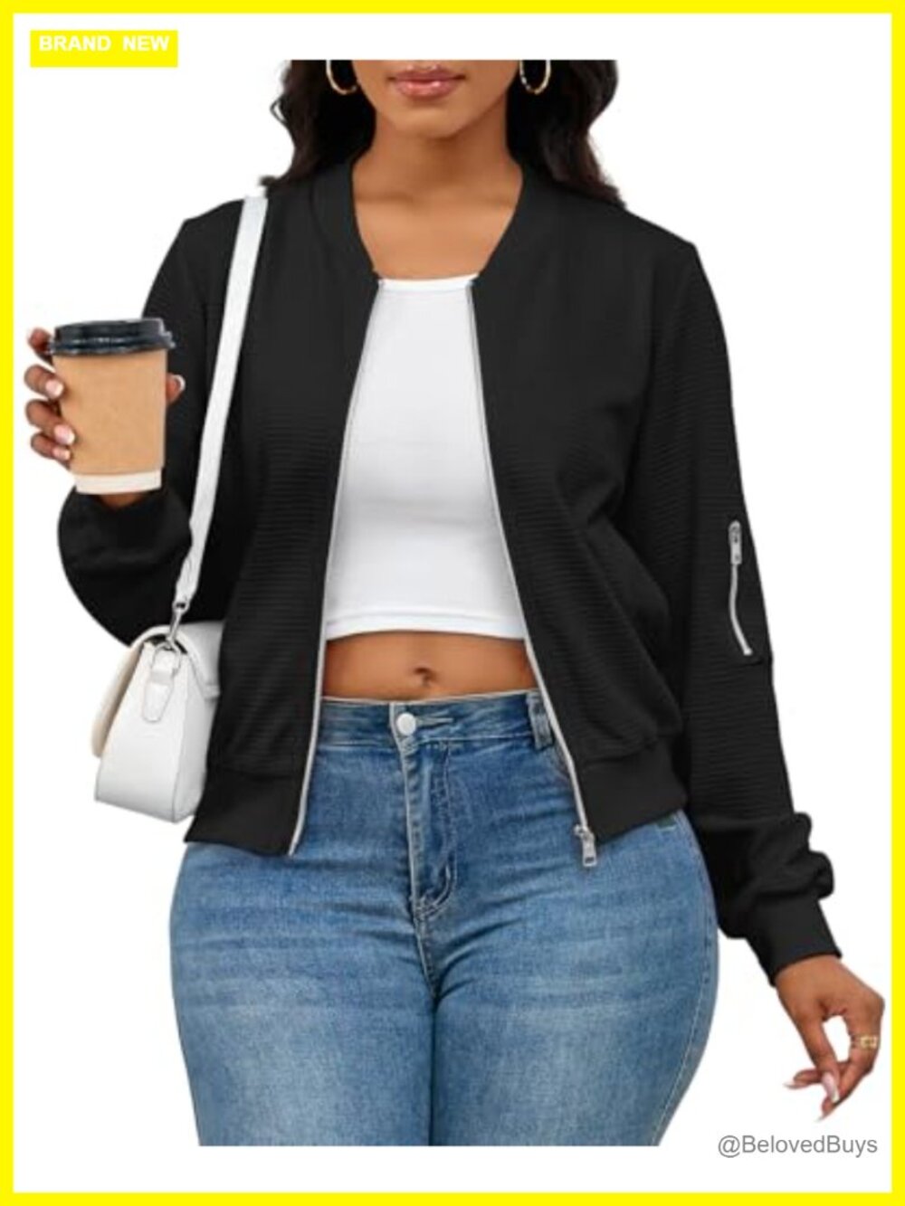 Women Casual Full Zip Up Comfy Long Sleeve Sweatshirt Coat Jacket with Pockets